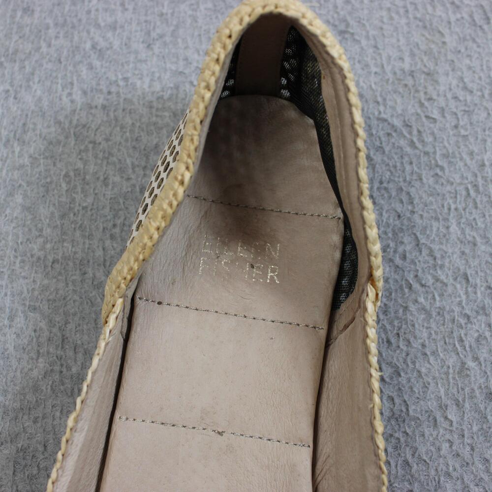 Eileen Fisher Shoes Womens Size 8 Beige Mesh Espadrille Flats Slip On Coastal - Picture 6 of 9